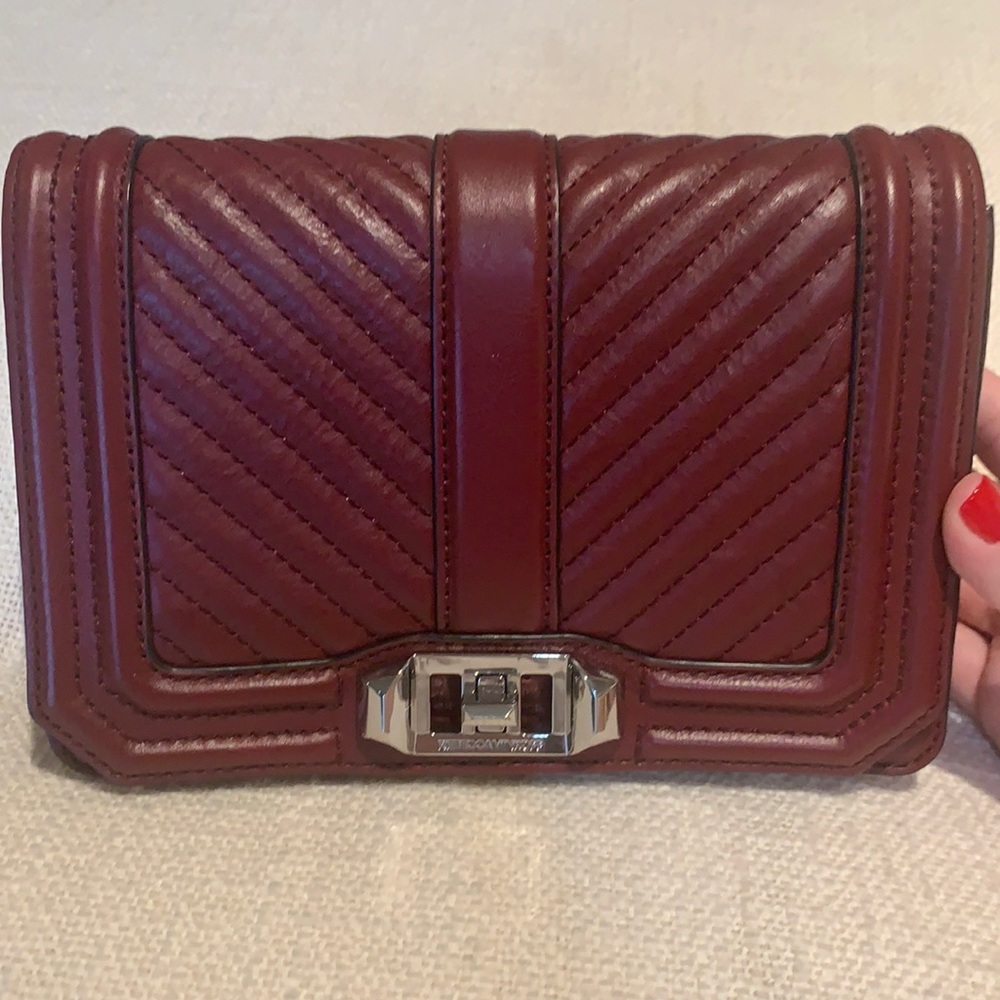 Rebecca Minkoff small “Love” chevron leather bag